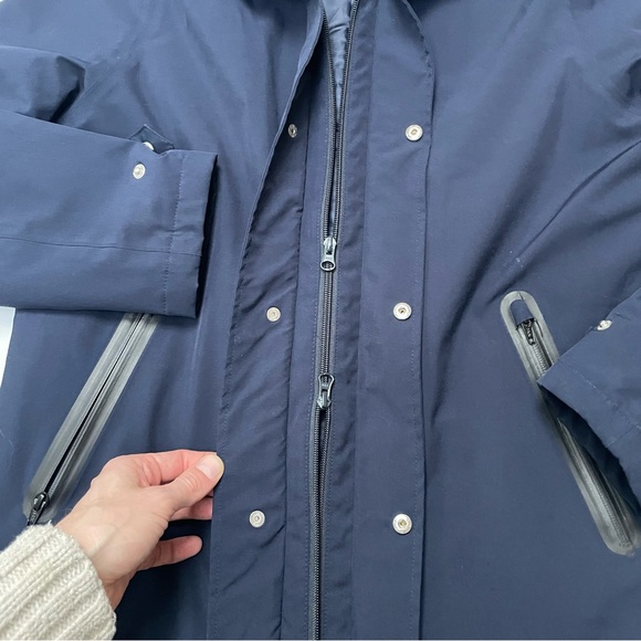 Samsoe Samsoe Navy Sivio Hooded Raincoat size M - Picture 4 of 6